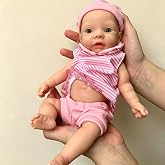 Yokyyi Full Platinum Silicone Baby Doll-11 Inch Alive Full Silicone Reborn Baby Dolls Silicone Full Body Girl for Christmas Educational Toy