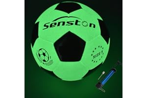 Senston Soccer Ball Official Size 5 for Kids and Adult Training Match Ball Football Balls with Pump