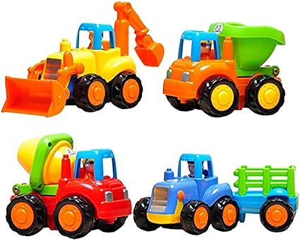 BABY N TOYYS Kids ABS Plastic Unbreakable Automobile Car Toy Construction Team Set (Multicolour) - Pack Of 4