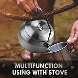 Flintronic 0.8L Camping Kettle Stainless Steel Outdoor Pot 0.8 L Lightweight view 7