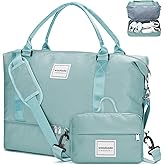 WOOMADA Weekender Overnight Bag for Women, Shoulder Travel Duffel with Shoes Compartment,Gym Bag with Toiletry Bag