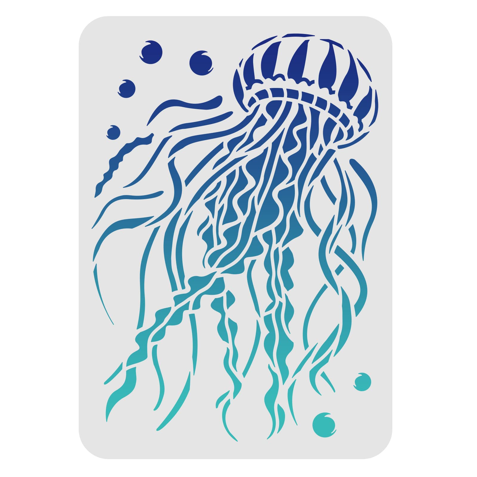 FINGERINSPIRE Jellyfish Stencil 29.7x21cm Jellyfish Drawing stencil Reusable Seashore Reef Fish Stencils Marine Life Stencil for Painting on Wood Paper Fabric Floor Wall