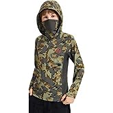 BASSDASH Youth UPF 50+ Camo Hunting Hoodie Shirt with Neck Gaiter Quick Dry Long Sleeve Hooded Tee for Fishing Hiking FS02Y