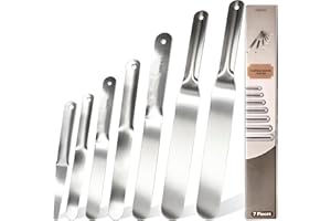 958-G01 Caulking Spatula Set, Multi-Purpose Caulking Tooling 7-Piece, Stainless Steel Circular Fixed Caulking Knife Set, Widt