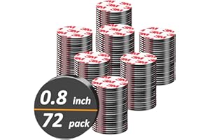 NIUBIKLUS 72Pack, Dia 0.8" /20mm Round Magnets with Adhesive Backing, 3M Strong Adhesive Small Magnet Dots 0.08” Thick, Anisotropy Circle Flexible Magnets for DIY, Art Projects, whiteboards & Fridge