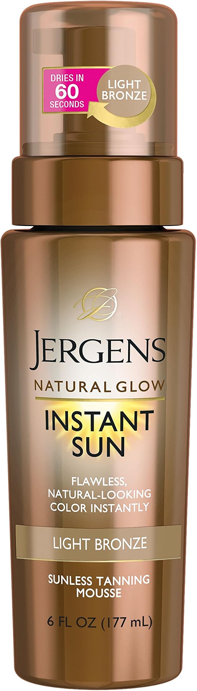 Jergens Natural Glow Instant Sun Moisturizing Mousse, Light, 6 Ounce