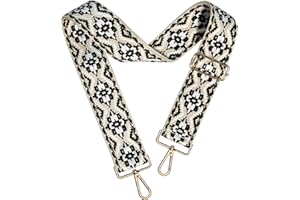 LINKSANDT Purse Straps Replacement Crossbody, Bag Strap Guitar Straps for Handbags, Shoulder Strap for Bag with Embroidery Pattern