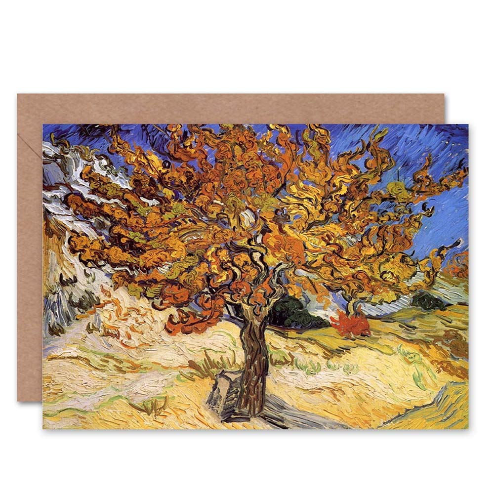 Wee Blue Coo VINCENT VAN GOGH MULBERRY TREE 1889 OLD MASTER BLANK GREETINGS CARD