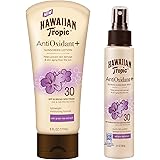 Hawaiian Tropic SPF 30 Broad Spectrum Sunscreen, AntiOxidant Sunscreen Pack with 6oz Sunscreen Lotion and 3.4oz Sunscreen Mis