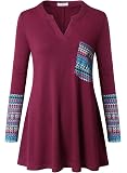 Bulotus Women's Long Sleeve Cowl Neck Tunic Top With Pockets - Casual Loose Fit Blouse - View #6