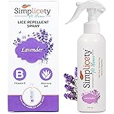 Simplicety® Lice Prevention Spray for Kids Hair (8 Fl Oz), All Natural Ingredients Lice Spray Treatment, Highly Effective Against Head Lice, Terminates Eggs, and Nits from All Hairs (Lavender)