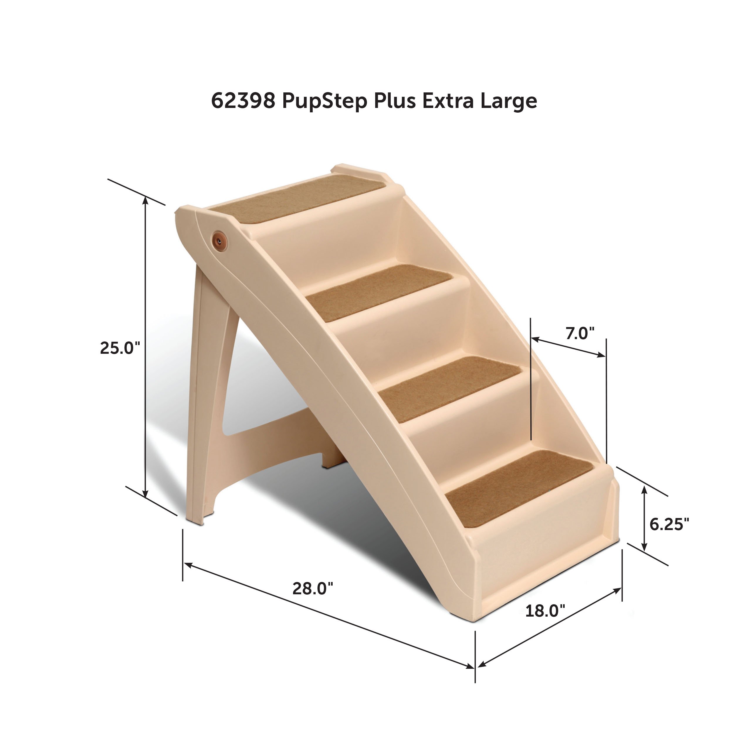 PetSafe Solvit PupSTEP Plus Pet Stairs, X-Large, Foldable Steps for Dogs and Cats, Best for Medium to Large Pets