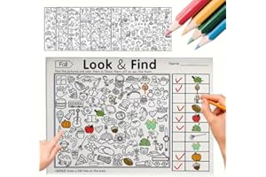 32-Page Seek-and-Find Coloring Book, Concentration Training Manual, for Home and School, Back-to-School Season Gift, Blue