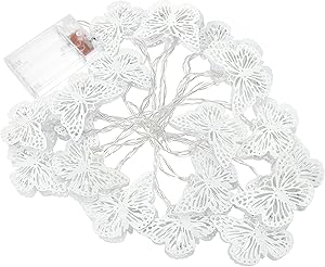 Uonlytech Butterfly String Light Fairy Lights Led Decorative Lighting for Home Party Wedding Patio Garden Porch Balcony 1 Set Without Battery Warm White