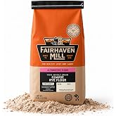 Fairhaven Mill 100% Organic Whole Wheat Rye Flour, Coarse Ground, 5 lbs | USDA Certified, Organic Flour for Breads, Sourdough, Crackers, Cookies, and Pancakes, USA Grown and Milled