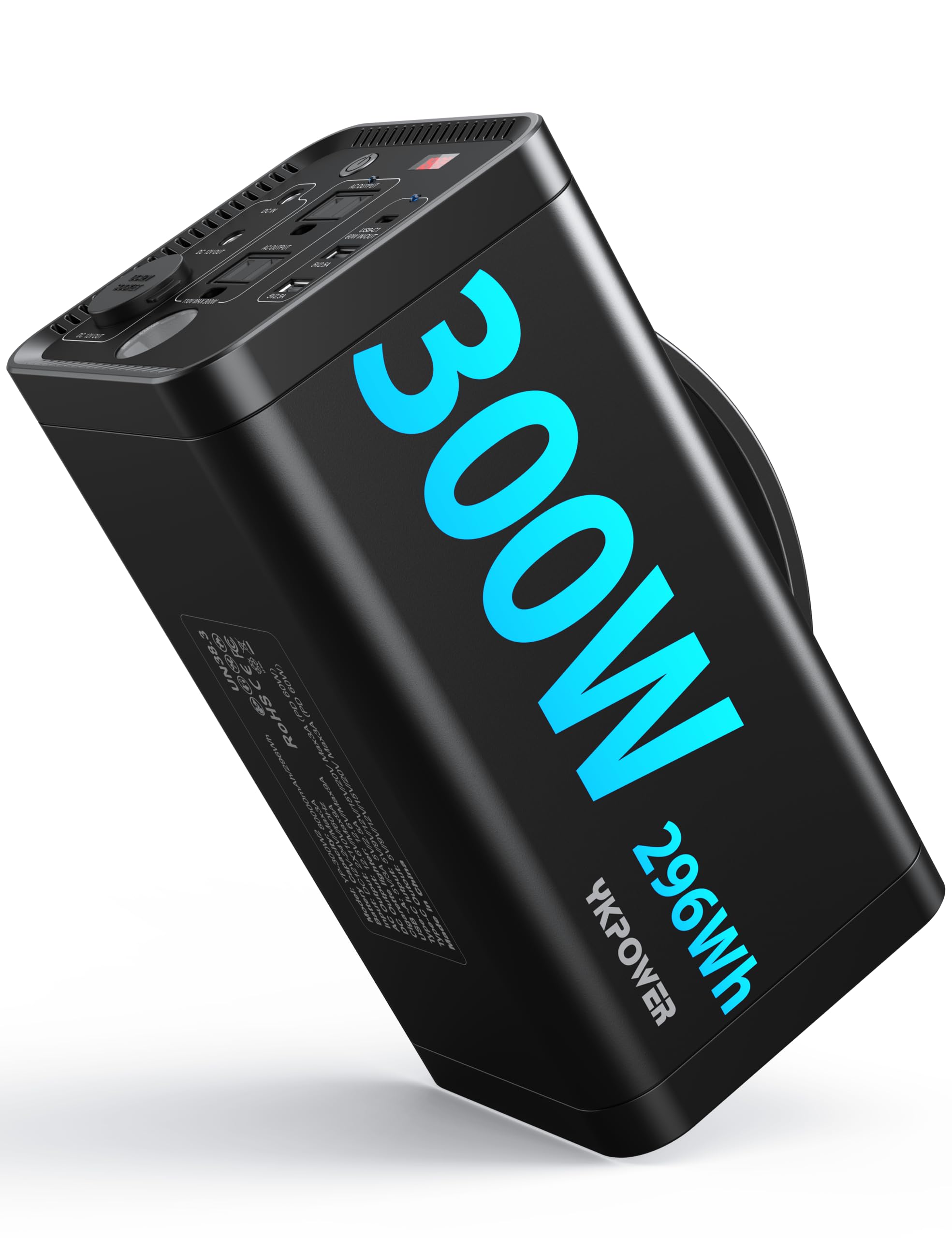 YKPOWER Power Station 80000mAh,Solar Generator with 300W AC Outlet,296Wh Lithium Battery Portable Power Station with 8 Port Power Bank for home use,RV,Outdoor,Camping