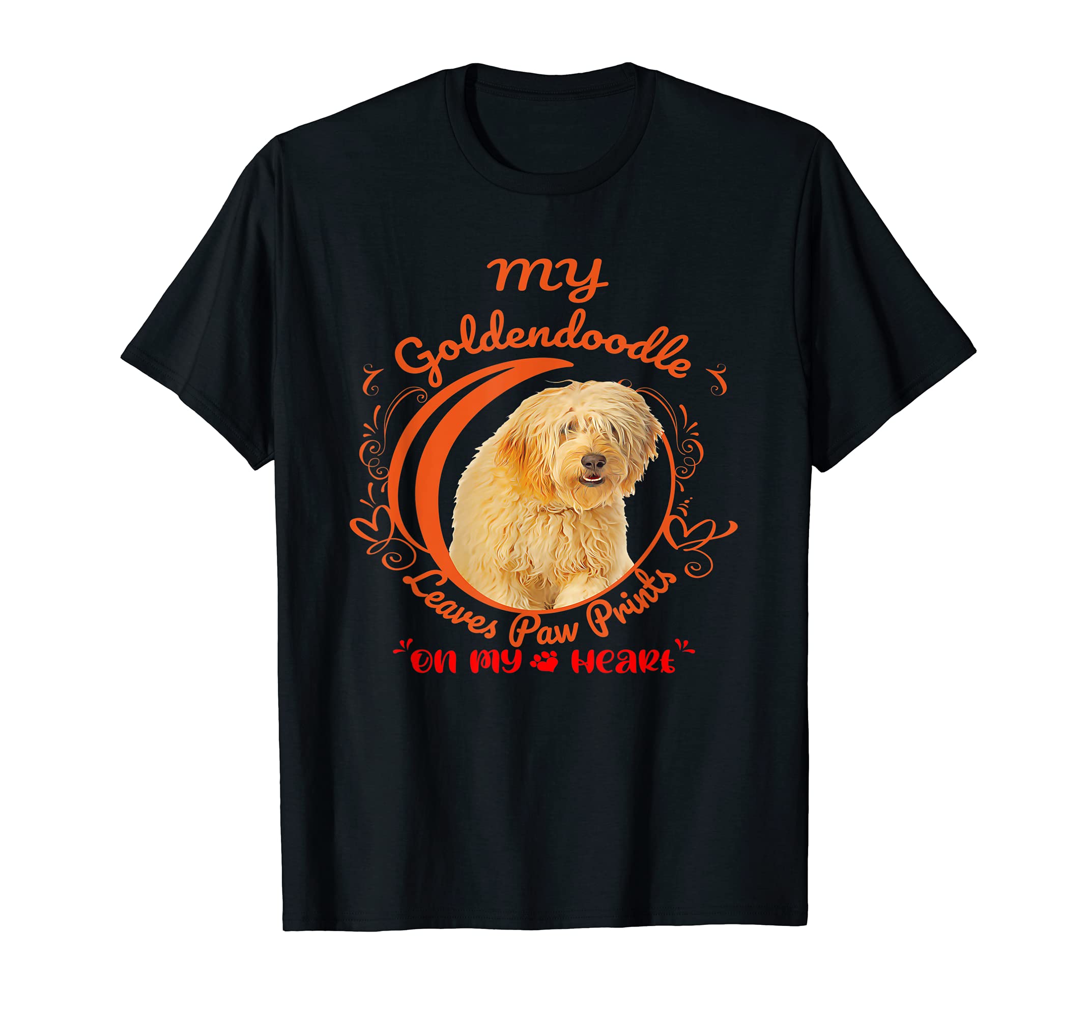Goldendoodle Dog Owner Design Paw Prints On My Heart T-Shirt