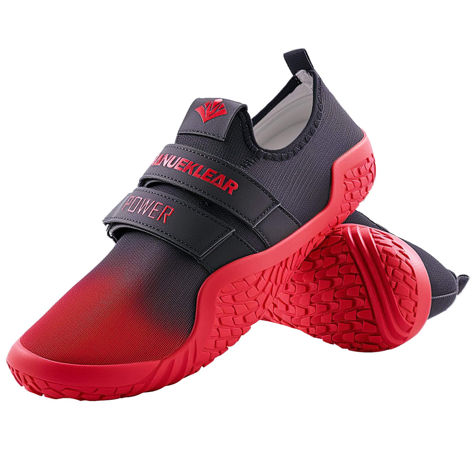 Photo 1 of MANUEKLEAR Deadlift Shoes - Weight Lifting Shoes for Men Women - Weightlifting Squat Shoes Fitness Cross-Trainer Barefoot Gym Training Sneakers Gradient Red 5