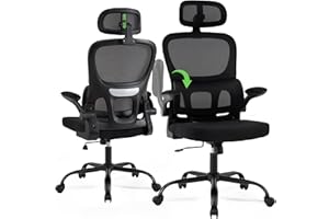 Ergonomic Office Chair with Adjustable Headrest & Lumbar Support for Home Office and Gaming Comfortable Desk Office Chairs wi