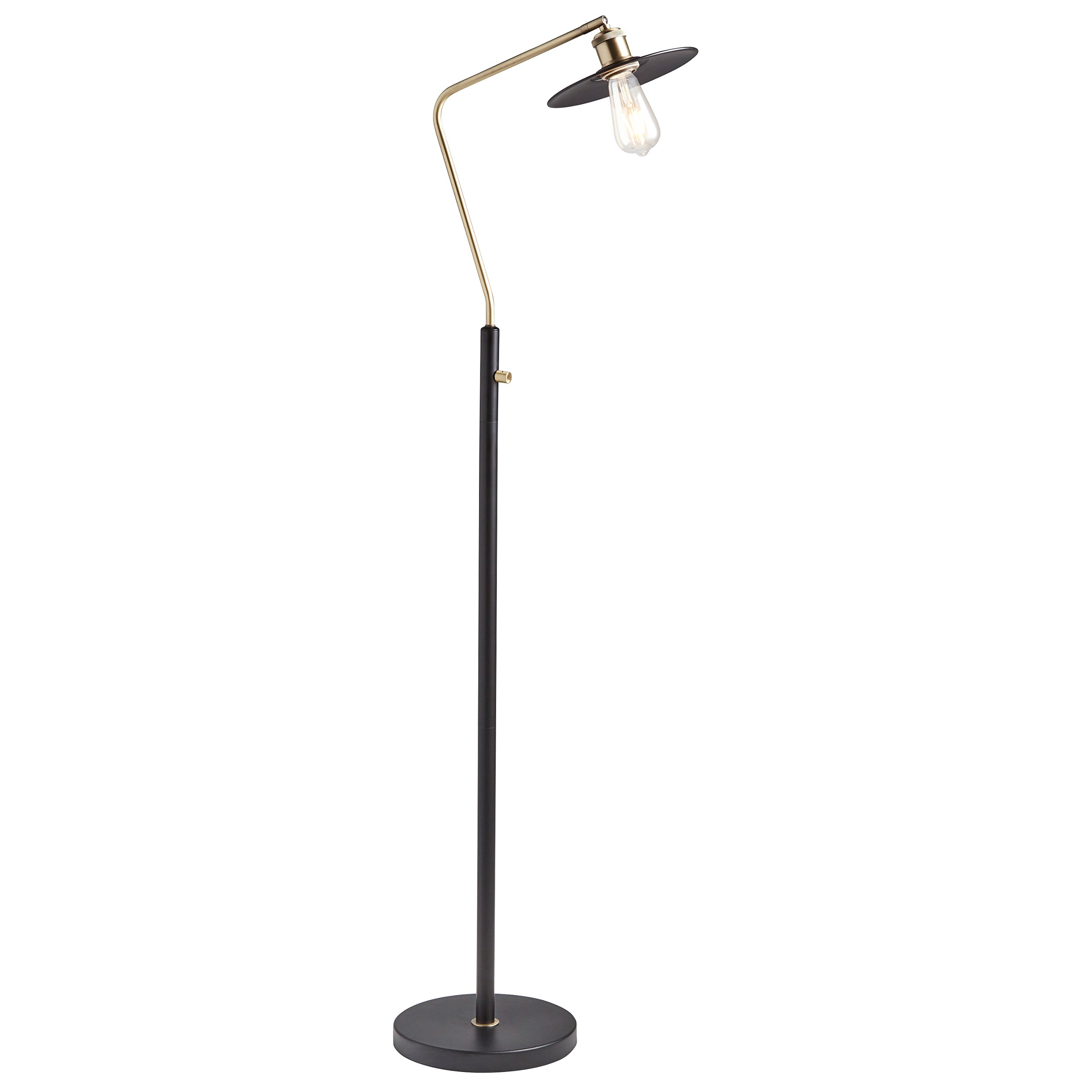 Amazon Brand Rivet Task Floor Lamp, MidCentury Exposed Bulb, 53.5"H