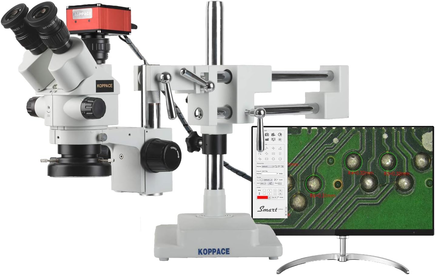 KOPPACE 4K HD Stereo Measurement Microscope 3.5X180X 4K Pictures and