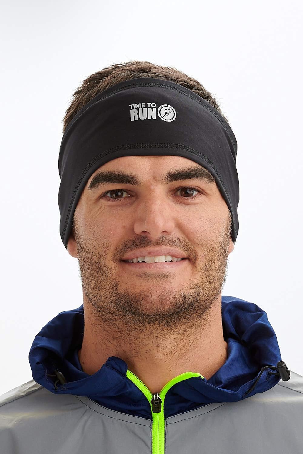 Running Headband For Men & Women - Lightweight Windproof Thermal Quick Dry Wicking Reflective Print Black
