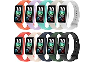 lepmok [10-Pack] Band for Amazfit Band 7 Women Men, Replacement Silicone Wristbands for Amazfit Band 7 Fitness & Health Tracker