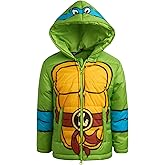 Teenage Mutant Ninja Turtles Boys Puffer Jacket - TMNT Graphic Quilted Ski Jacket with Hood for Toddler and Little Boys