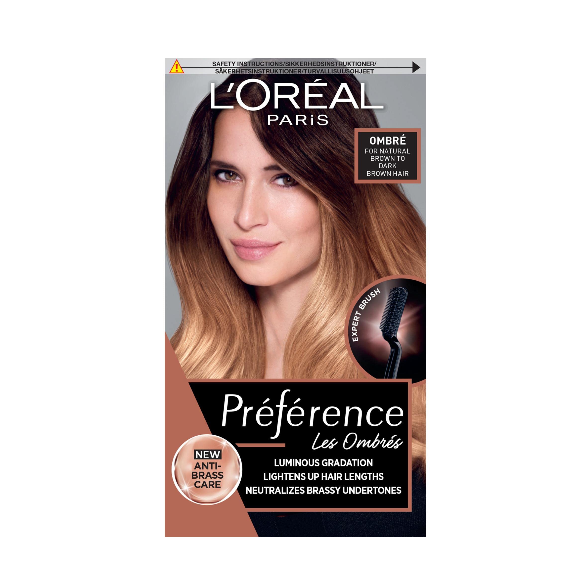 Preference Les Ombres 104: Achieve a natural-looking ombre effect for brown to dark brown hair. This kit allows for subtle, gradual lightening, creating a sun-kissed, stylish transition.