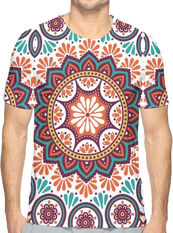 Amazon Co Jp Tシャツ メンズ 夏服 T 半袖 民族風の曼荼羅 丸首 薄手 吸汗 速乾 清涼 ファッション おもしろ 3dプリント カジュアル ゆったり 大きい おしゃれ 人気 服 ファッション小物