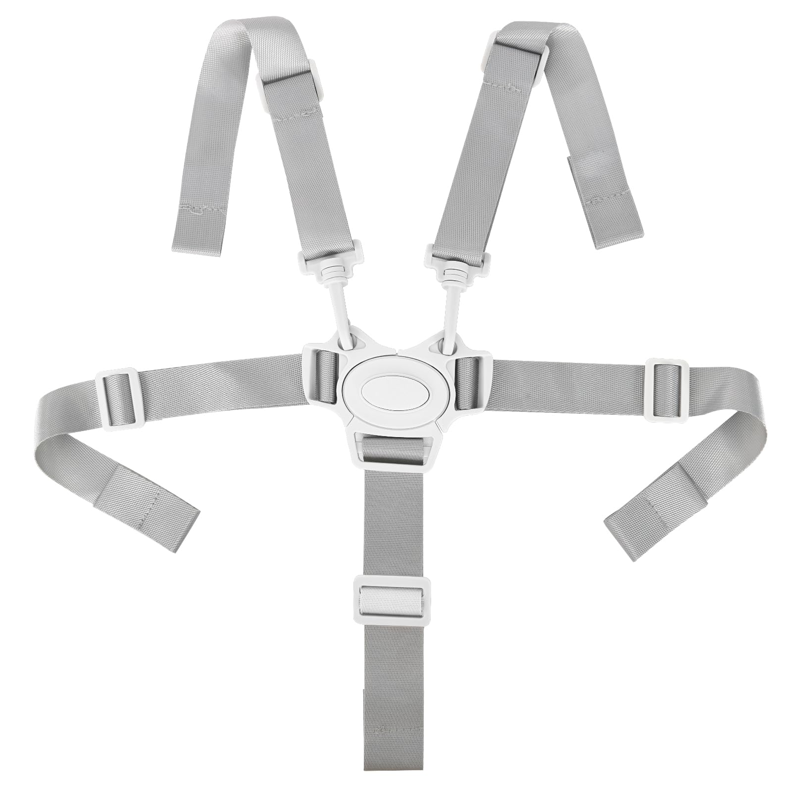 Homirty 5 Point Harness for Stroller, Safety Harness Strap Belt, High Chair Safety Strap, Baby Safety Strap Belt, Adjustable Harness for High Chair Straps for Stroller Pram Buggy, White