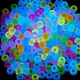 Gxueshan 1000 Pcs Acrylic 9 Color Pony Beads 6x9mm Bulk Glow in The Dark for Necklace Friendship Bracelet Making Hair Beads f