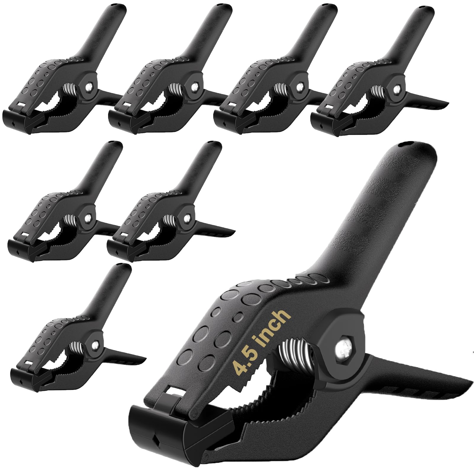 Photo 1 of Backdrop Clamps Clips - 4.5in - Larage Spring Clamps for Backdrop Stand, 8 Pack Heavy Duty Plastic Muslin Photo Clamp for Photography Photobooth, Balloon Arch, Woodworking