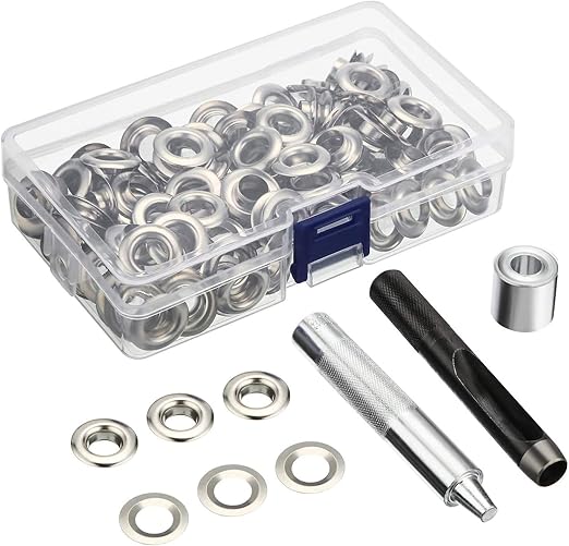 120 Set 1/2 Inch Grommet Tool Kit with 3 Pcs Installation