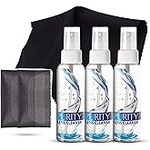 Purity Eyeglass Lens Cleaner Kit - 3 x 1oz Spray + 2 Microfiber Cloths | Travel Size Lens Cleaner Spray Safe for all lenses, eyeglasses, and screens. Includes AR coated lenses