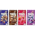 Hilary Pocky Crushed Fruits and Nuts Pack (4 packs) - Blueberry Yoghurt, Strawberry Peach Yoghurt, Almond Milk Chocolate, Almond Noir Chocolate