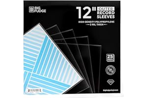 Big Fudge Vinyl Record Sleeves 25 x 12 LP - Durable & Wrinkle-Free Vinyl Outer Sleeves - Crystal Clear High-Density Polypropy