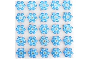 FLEXMAN 25Pcs Light Up Snowflake Necklace, Christmas Light Brooch Lace LED Lights Winter Frozen Snowflake Decorations for DIY