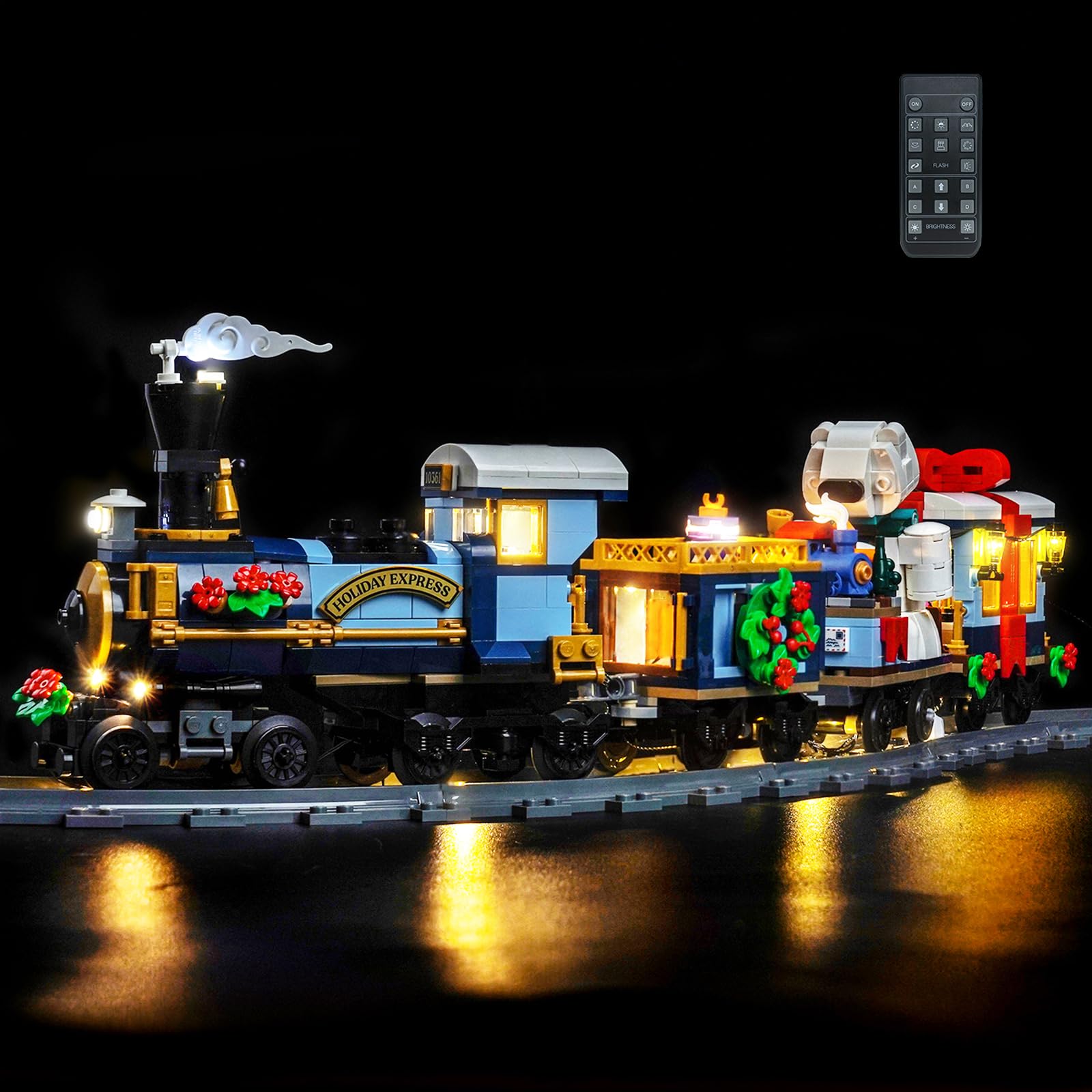 LocoLee RC Led Light Set Compatible with Lego 10361 Holiday Express Train Led Decoration Lighting Kit Compatible with Lego 10361 Building Blocks Model,Only Lights Set,No Model