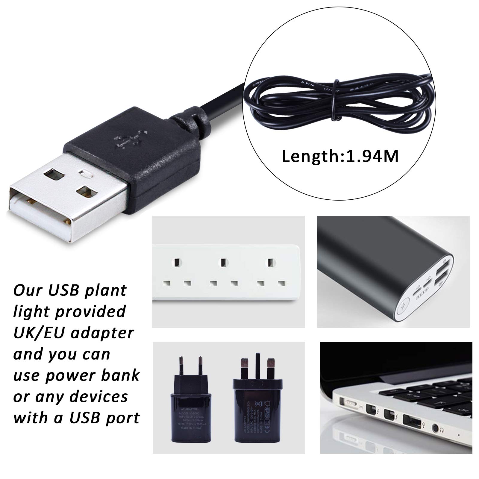 MIXC LED Grow Light Indoor Plant Lights 36LED Growing Dual Lamp 5 Dimmable Levels with Adjustable 360 Degree Flexible Gooseneck Timer Function for Office Home Hydroponics Greenhouse Gardening