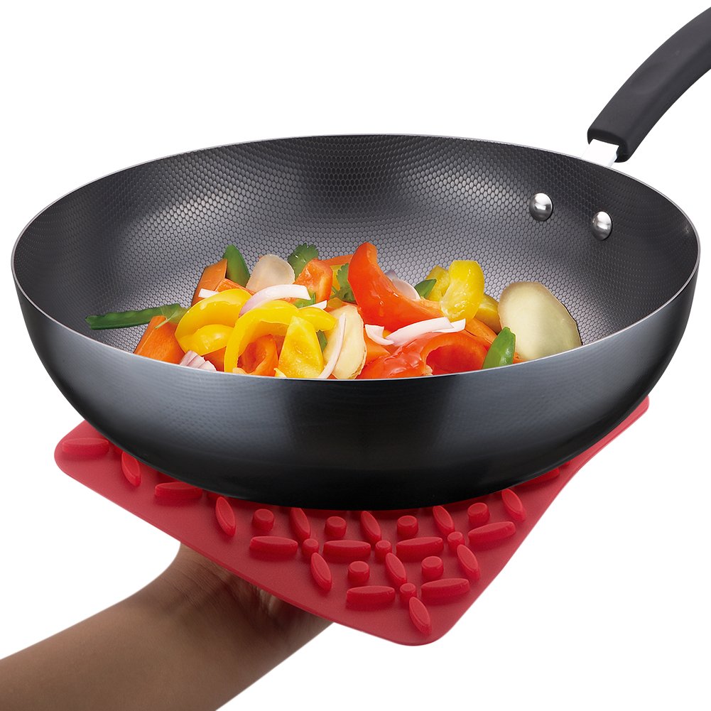 Bekith Silicone Pot Holder, Trivet Mat, Jar Opener, Spoon Rest and