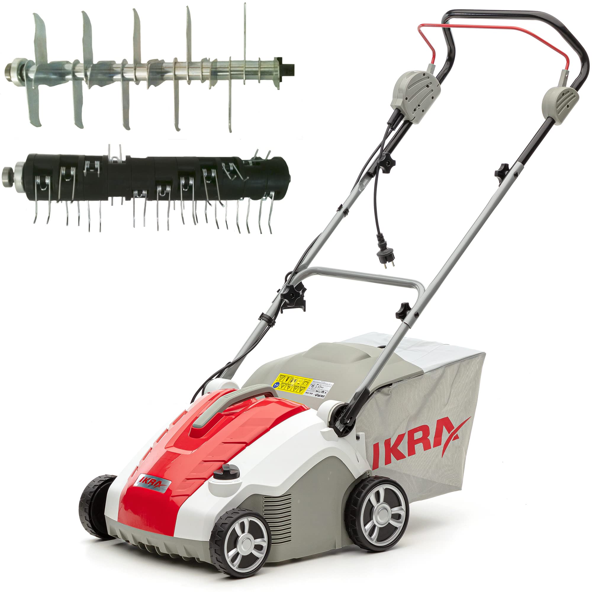 Ikra Scarificateur Aérateur Électrique Ievl 1738, Largeur De Travail 38Cm, Puissance 1.700 Watts, Gris/Rouge/Noir.