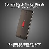 BG Electrical Nexus Metal Large Cooker Switch 45A Black Nickel LED Indicator view 2