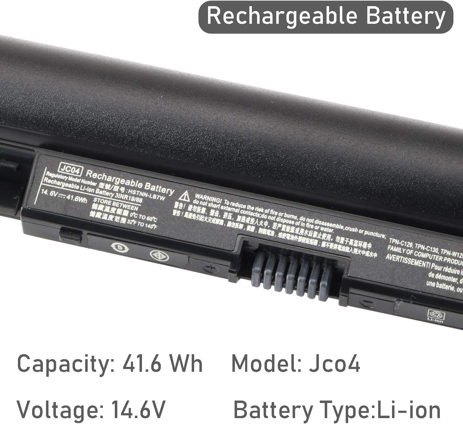 JC03 JC04 Battery compatible with HP Pavilion 250 G6 919700-850 15-BS015DX 15-BS020WM 15-BW011DX 15-BS013DX 15-BS113DX 15-BS115DX 17-BS011DX 14-BW012NR TPN-129 Notebook Batties - Image 3