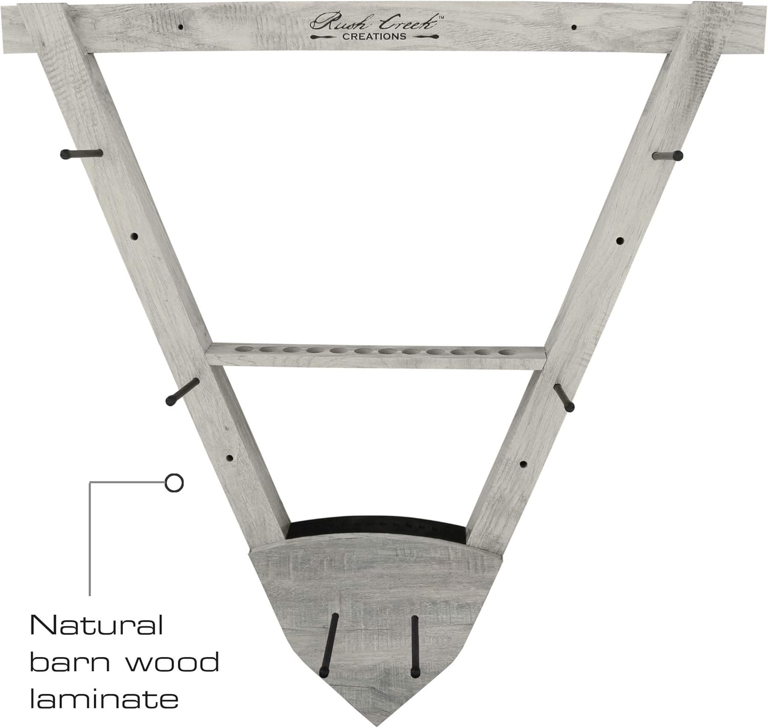 Rush Creek Creations Universal 3 Archery Bow Rack Wall Mount with 12 Arrow Capacity Barn Wood Finish - Features 3 Adjustable Bow Hanging Locations (38-4048) : Sports & Outdoors