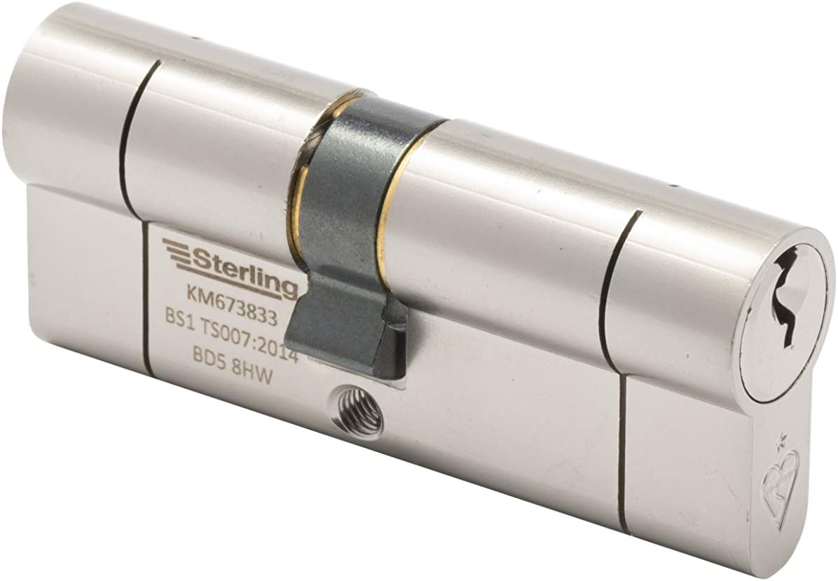 Sterling 45mm x 55mm (100mm Total) TS007 BS1 1 Star Police Approved Secured by Design Euro Door Cylinder, Satin Nickel
