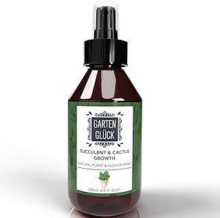 Garten Glück Bio Sukkulenten und Kakteenspray I 250ml I Für Indoor und Outdoor Pflanzen I Dünger der Schädlinge abwehrt! I Mehr Glanz für ihre Pflanzen I Langzeitwirkung!