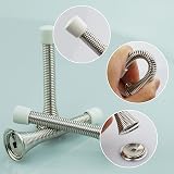 LAMXD 3 Pcs Silver Spring Door Stop Steel Base Wall Protector Rubber Tip view 3