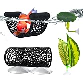4Pack Betta Hammock Set、 Fish Tank Decor、 Fish Hammock &amp; Hide Tunnel Betta Leaf Pad for Aquarium Decoration, Resting, Hiding and Play