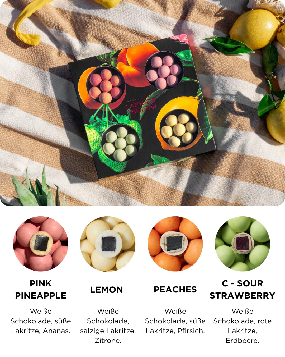 LAKRIDS BY BÜLOW - SUMMER SELECTION BOX - 175g - Fruchtige Auswahl Dänischer Gourmet Lakritze umhüllt von feinster Schokolade 3
